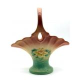 Hull Pottery Water Lily Basket Handled Vase 10.5"