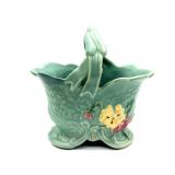 Weller Pottery Basket Handled Vase 7.5" x 7"