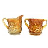 Imperial Marigold Carnival Glass Open Rose