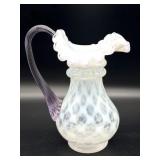 Fenton Pink Crest Opalescent Coin Dot Pitcher