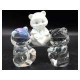(3) Fenton Glass Bears 3.5"- two are hand