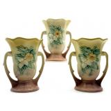 (3) Hull Pottery Wildflower Double-Handled Vases