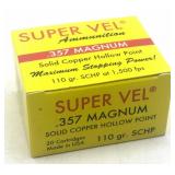 (20) Rnds .357 Solid Copper HP 110Gr. Super Vel
