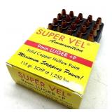 (20) Rnds 9mm +P, 115 Gr Solid Copper HPSuper