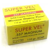 (20) Rnds .357 Solid Copper HP 110Gr. Super Vel
