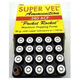 (20) Rnds .380 ACP, 80 Gr. Solid Copper HPSuper