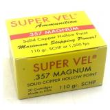 (20) Rnds .357 Solid Copper HP 110Gr. Super Vel