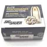 (20) Rnds .357 Sig, JHP, Elite Performance