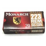 (20) Rnds.223, Monarch 55 Gr FMJ BT