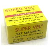 (20) Rnds .357 Solid Copper HP 110Gr. Super Vel