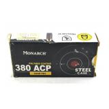 (50) Rnds 380 ACP, Monarch Steel Case