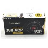(50) Rnds 380 ACP, Monarch Steel Case