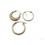 (3) Non-Matching Marked Earrings 1"- two are