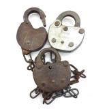 (3) Vintage Railroad Locks 3.5" : Frisco and