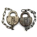 (2) Vintage Virginian Railway Railroad Locks with