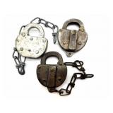 (3) Vintage Missouri Pacific Lines Railroad Locks