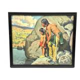 Antique/Vintage Santa Fe Railroad Framed Company