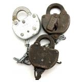 (3) Vintage Virginia Railway Railroad Locks 3.5"