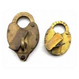 (2) Antique Railroad Locks with Keys : Chicago