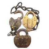 (3) Vintage/Antique Railroad Locks 3.5" :