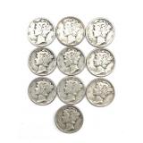 (10) Mercury Dimes