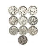 (10) Mercury Dimes