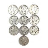 (10) Mercury Dimes