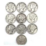 (10) Mercury Dimes