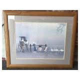 Steve Polomchak Amish Feeding Geese Framed Print