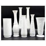 Milk Glass Vases 10.5? Tall and Smaller