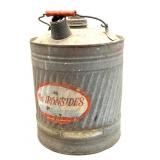 Vintage Galvanized Metal Five Gallon Can 15"