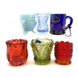 Fenton Blue Carnival Glass Toothpick Holder, Blue