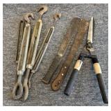 Turnbuckles, Machetes (rusted), and Hedge Shears