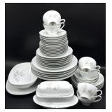 Noritake Rosay White Rose Design China Set- (6)