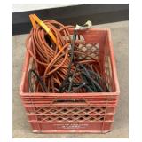 Extension Cords in Milk Crate