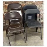 (6) Metal Folding Chairs - four are cushioned
