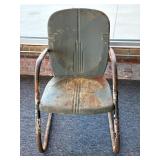 Vintage Metal Lawn Chair- seat 17.5" x 17.5"-