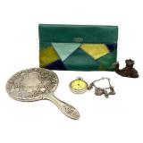 Coach Pouch, Vintage Vanity Hand Mirror, Westclox