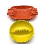 (2) Vintage Melamine Ashtrays 7.5" and Smaller