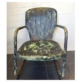 Vintage Metal Lawn Chair- seat 19.5" x 19"-