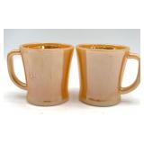 (2) Fire King Peach Lustre Mugs