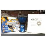 Unused Great Big Outdoor Playball, Toca Drum, and