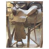Longhorn Western Saddle 14" Seat- tooled design