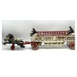 Cast Iron 3-Horse Drawn Fire Hook and Ladder