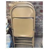(4) Tan Metal Folding Chairs
