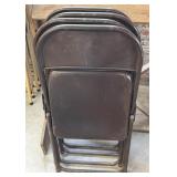 (4) Brown Metal Folding Chairs
