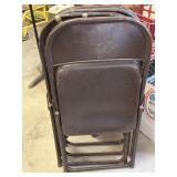 (4) Vintage Brown Metal Folding Chairs