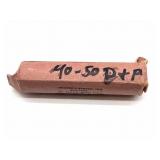 1940s-50s-P&D Wheat Cents in Roll - contents