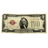 Series 1928 G Red Seal Two Dollar Note