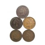 (5) Indian Head Cents